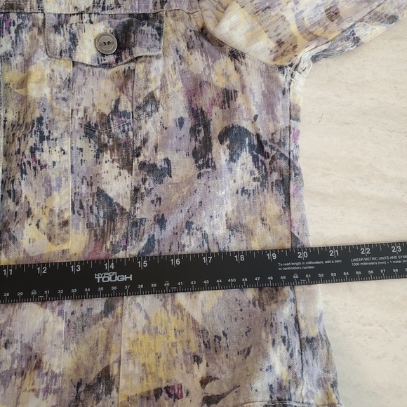 Chico's Jacket large Purple Pastel Spring Button Up 3/4 sleeves Lightweight - Picture 5 of 16